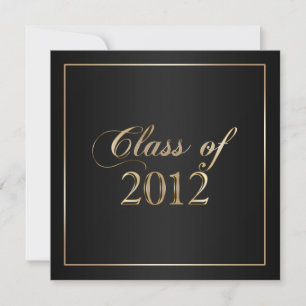 Elegante Black and Gold Class 2012 Einladung
