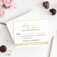 Elegante Black and Gold Damask Hochzeit