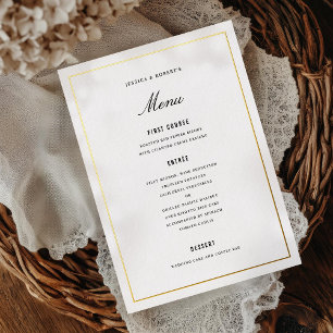 Elegante Black and Gold Dinner Menü Karte