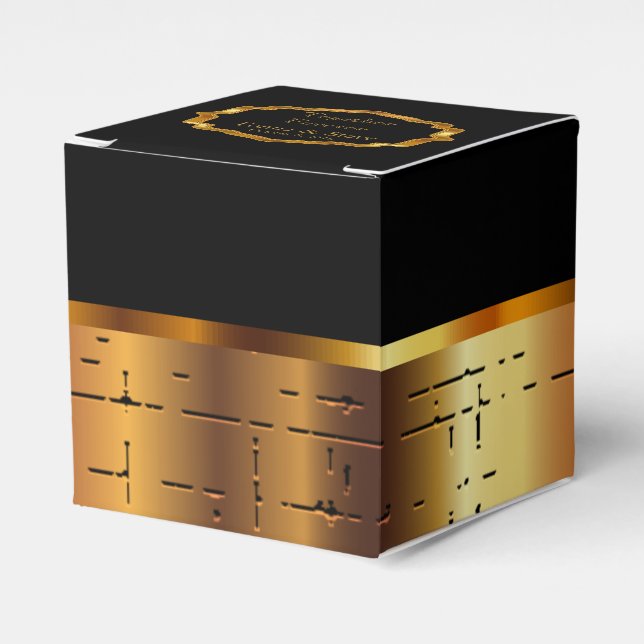 Elegante Black and Gold Gefälligkeitsbox Geschenkschachtel (Vorderseite)