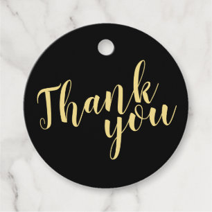 Elegante Black and Gold Hochzeit Vielen Dank Geschenkanhänger