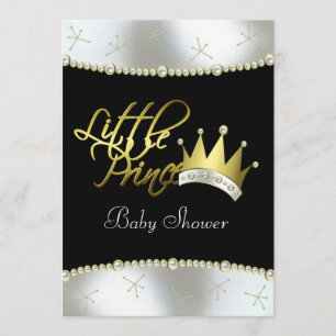 Elegante Black and Gold Little Prince Baby Dusche Einladung