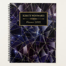 Elegante Black and Gold Midnight Crystal Galaxy