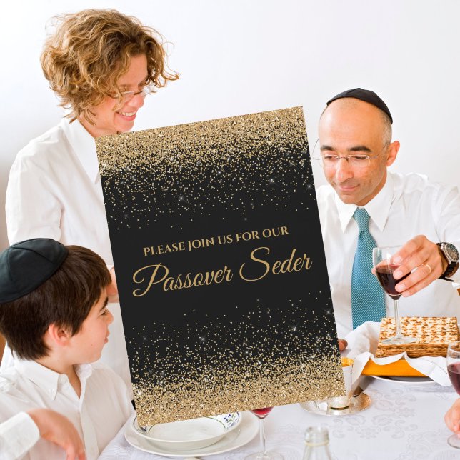 Elegante Black and Gold Pessach Seder Einladung (Von Creator hochgeladen)