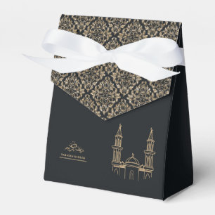 Elegante Black and Gold Ramadan Kareem Geschenkbox Geschenkschachtel