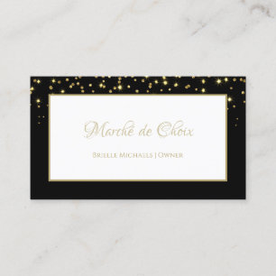 Elegante Black and Gold Sparkle Glitzer Boutique Visitenkarte