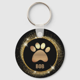 Elegante Black and Gold Sparkle Schlüsselanhänger