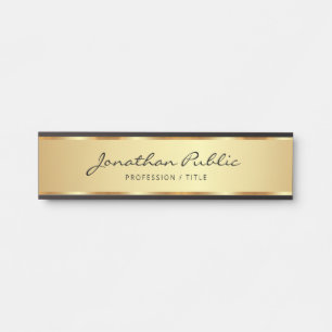 Elegante Black and Gold Typografy Script Zuhause Türschild