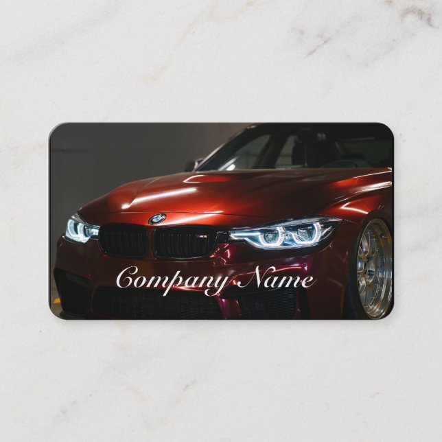 Elegante Black and Red Automotive Business Card Visitenkarte (Vorderseite)