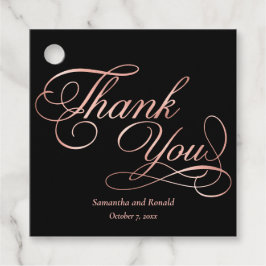 Elegante Black and Rose Gold Calligraphy Vielen Da Geschenkanhänger