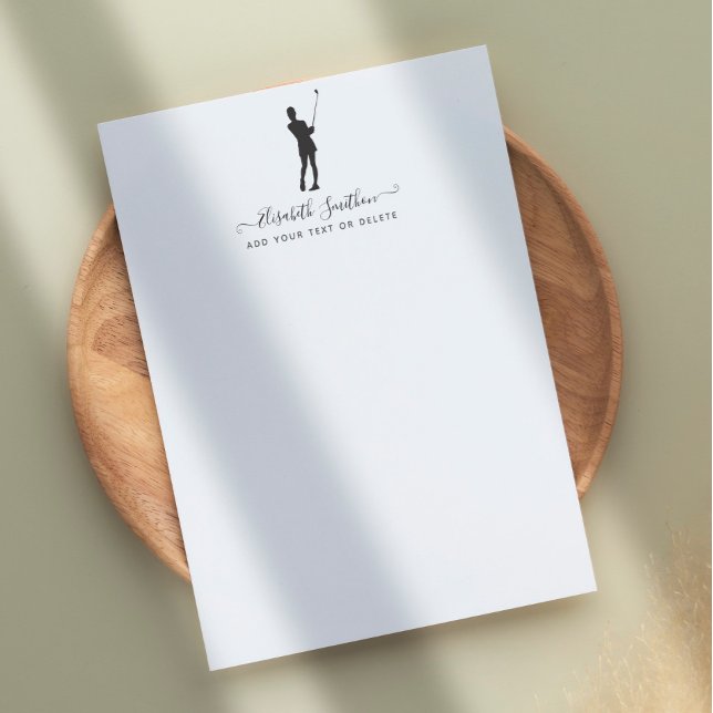 Elegante Black and White Golf Personal Stationery Briefbogen (Von Creator hochgeladen)