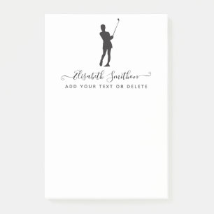 Elegante Black and White Golf Personal Stationery Post-it Klebezettel