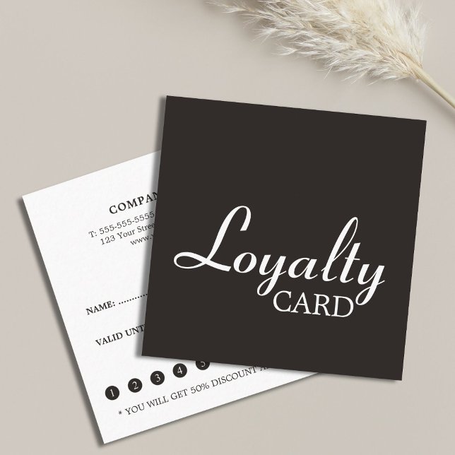Elegante Black and White Handwriting Loyalty Card Treuekarte (Von Creator hochgeladen)