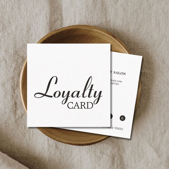 Elegante Black and White Handwriting Loyalty Card Treuekarte (Von Creator hochgeladen)