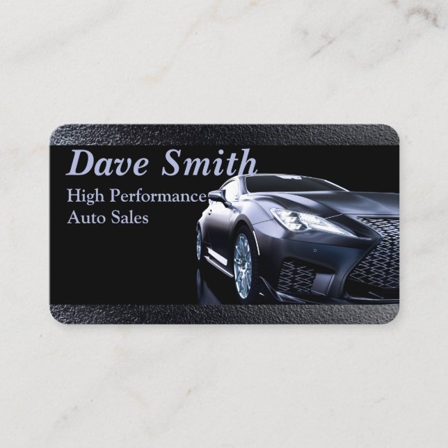 Elegante Black Automotive Business Card Visitenkarte (Vorderseite)