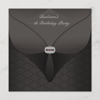 Elegante Black Birthday Party Einladung