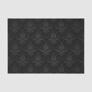Elegante Black Blume Floral Damask Seidenpapier