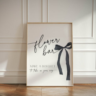 Elegante Black Bow Blume Bar Sockelschild