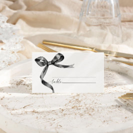 Elegante Black Bow Wedding Platzkarte