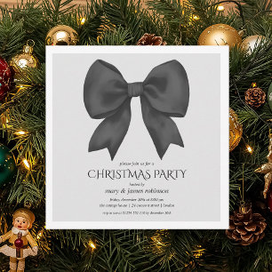 Elegante Black Bow Weihnachtsfeier Einladung