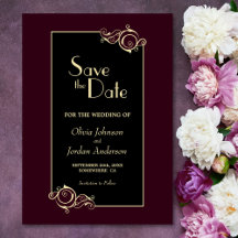 Elegante Black Burgundy Gold Wedding