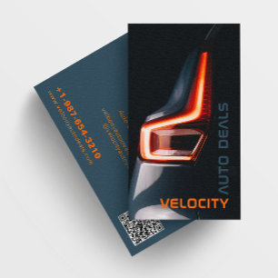 Elegante Black Business Card für Auto-Deal Visitenkarte