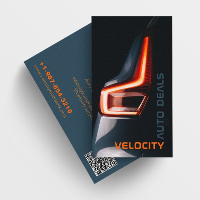 Elegante Black Business Card für Auto-Deal Visitenkarte (Von Creator hochgeladen)