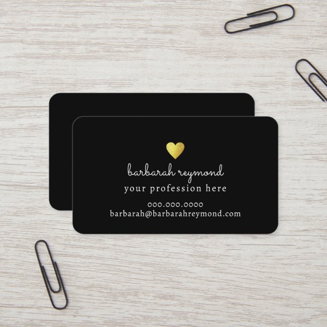 Elegante Black Business Card mit goldenem Imitat Visitenkarte (Vorderseite/Rückseite Beispiel)