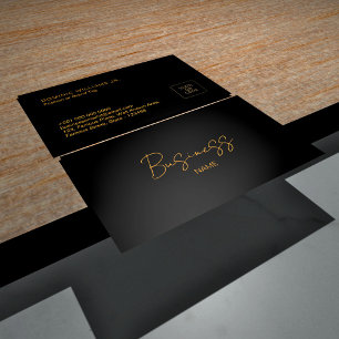 Elegante Black Business Card mit QR Code DP7 Visitenkarte