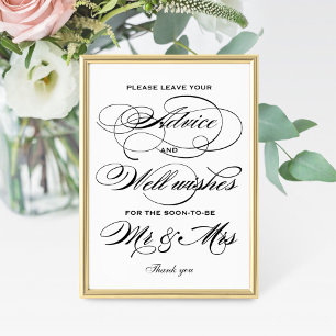Elegante Black Calligraphy Advice und Well Wishing