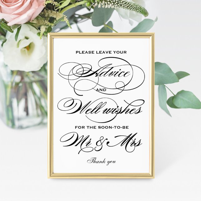 Elegante Black Calligraphy Advice und Well Wishing (Von Creator hochgeladen)