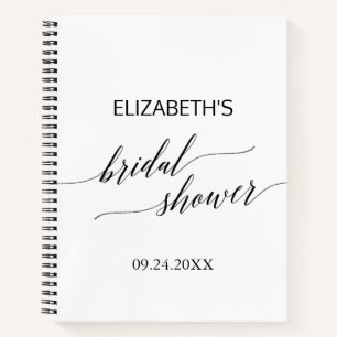 Elegante Black Calligraphy Brautparty Gift List Notizbuch