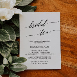 Elegante Black Calligraphy Bridal Tea Einladung