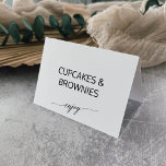 Elegante Black Calligraphy Buffet Food Labels Tischnummer<br><div class="desc">Diese eleganten, schwarzen Kalligraphie-Buffet-Etiketten sind perfekt für ein einfaches Event. Das neutrale Design besticht durch eine minimalistische Karte, die mit romantischer und skurriler Typografie dekoriert ist. Passen Sie jede Karte mit dem Lebensmittelnamen an und kaufen Sie jede Karte einzeln. Alternativ können Sie die Vorlagenbereiche leer verlassen (LÖSCHEN Sie "Cupcakes &...</div>