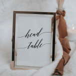 Elegante Black Calligraphy Head Tischnummer<br><div class="desc">Diese elegante schwarze Kalligraphie-KopfTischnummer ist perfekt für eine einfache Hochzeit. Das neutrale Design besticht durch eine minimalistische Karte,  die mit romantischer und skurriler Typografie dekoriert ist. Die Karte druckt auf der Vorder- und Rückseite (beidseitig). Andere Tischnummern in der Sammlung werden separat verkauft.</div>