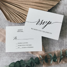 Elegante Black Calligraphy Simple RSVP Card Karte