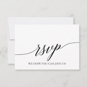 Elegante Black Calligraphy Song Request RSVP Card