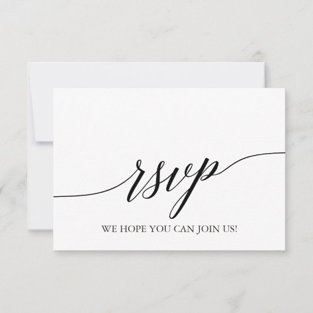 Elegante Black Calligraphy Song Request RSVP Card Karte (Vorderseite)