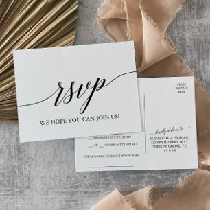 Elegante Black Calligraphy Song Request UAWG Einladungspostkarte