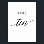 Elegante Black Calligraphy Table 10 Tischnummer<br><div class="desc">Dieser elegante schwarze Kalligrafietisch mit 10 Tischnummern eignet sich perfekt für eine einfache Hochzeit. Das neutrale Design besticht durch eine minimalistische Karte,  die mit romantischer und skurriler Typografie dekoriert ist. Die Karte druckt auf der Vorder- und Rückseite (beidseitig). Andere Tischnummern in der Sammlung werden separat verkauft.</div>