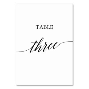 Elegante Black Calligraphy Table Drei Tischnummern