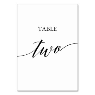 Elegante Black Calligraphy Table Two-Tischnummer Tischnummer