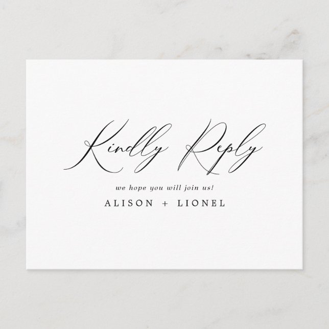 Elegante Black Calligraphy UAWG Postkarte (Vorderseite)