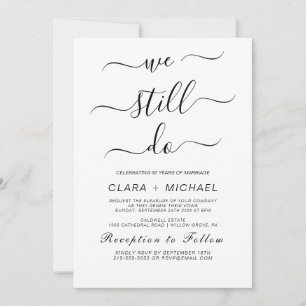 Elegante Black Calligraphy Vow Renewal Einladung