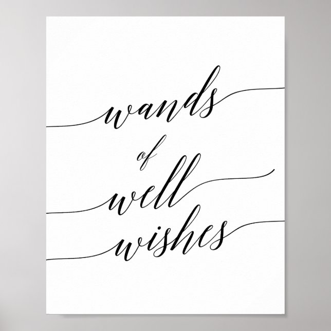 Elegante Black Calligraphy Wands Wands wünscht sic Poster (Vorne)