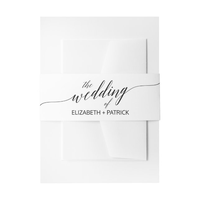 Elegante Black Calligraphy Wedding Bly Band (Vorderseite Beispiel)