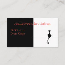 Elegante Black Cat Halloween Einladung