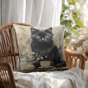 Elegante Black Cat Kissen