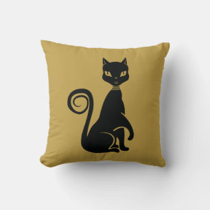 Elegante Black Cat Kissen