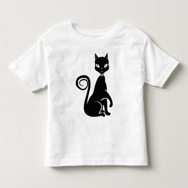 Elegante Black Cat Kleinkind T-shirt (Vorderseite)